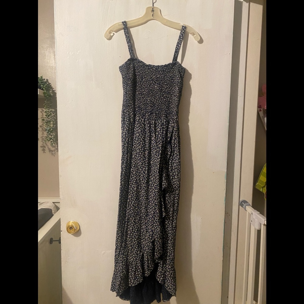 HOLLISTER Sundress Blue Floral Removable Straps